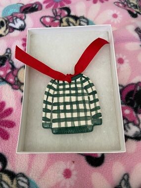 Draper James Ever Green Gingham Sweatshirt Ornament